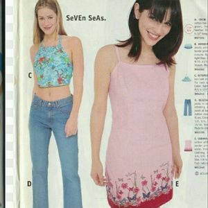 VINTAGE 90s dELiA's CROPPED BACKLESS HALTER TOP