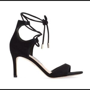 Diane VanFurstenberg black Suede Salon Sandals