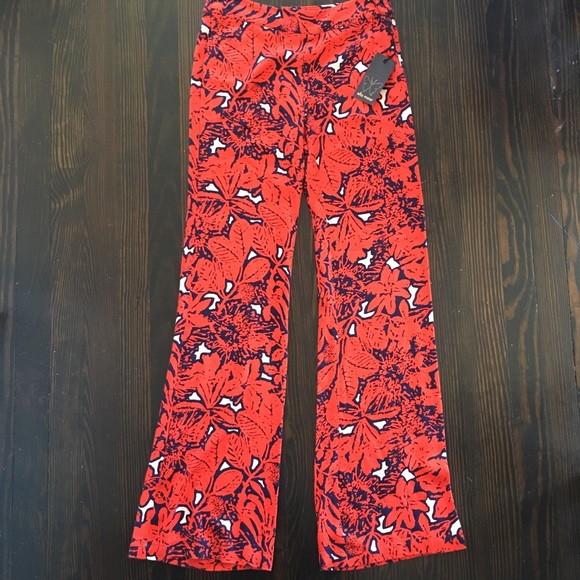 Ella Moss Jungle Floral Flare Retro Look Pants - Picture 2 of 6