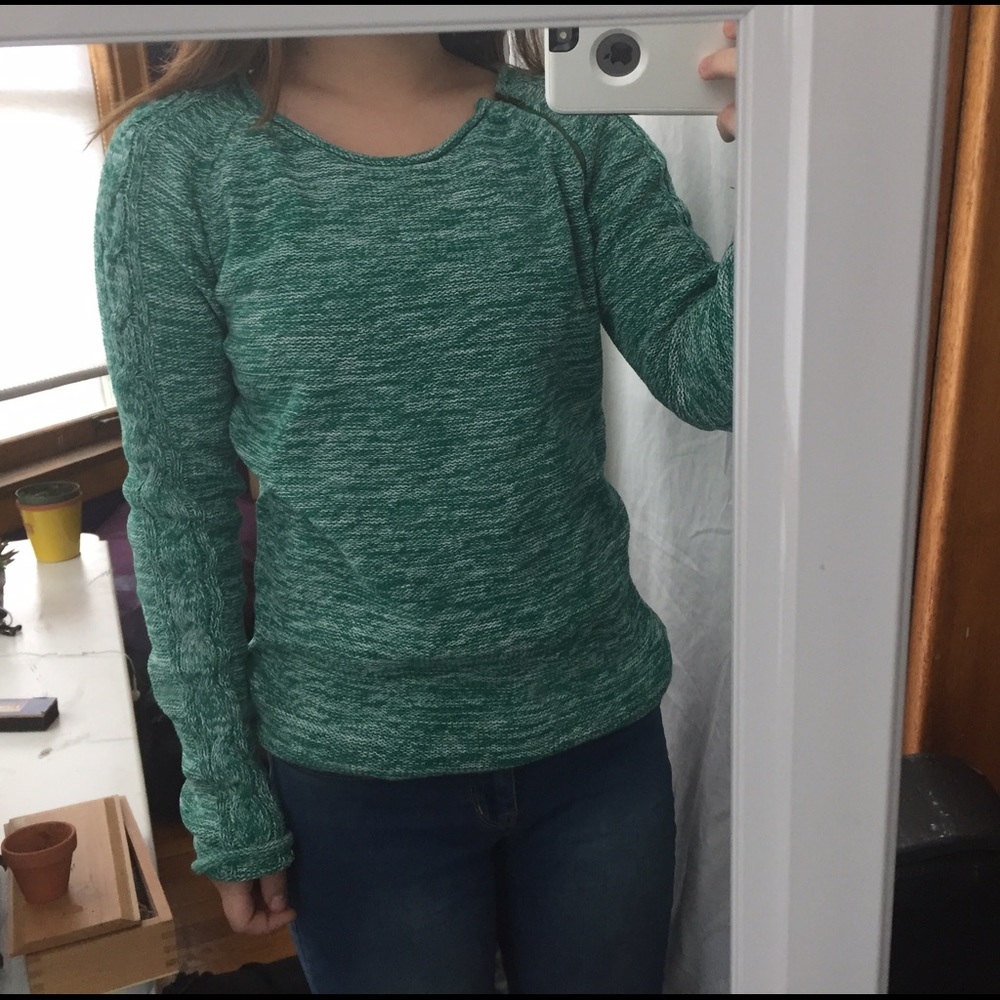 Green knit sweater