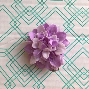 Purple flower hair clip