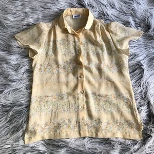 Short Sleeve yellow vintage rejoice blouse