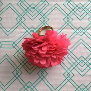 Pink and gold flower ring