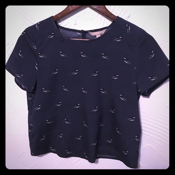 Banana Republic Tops - Banana Republic Navy Bird Print Top