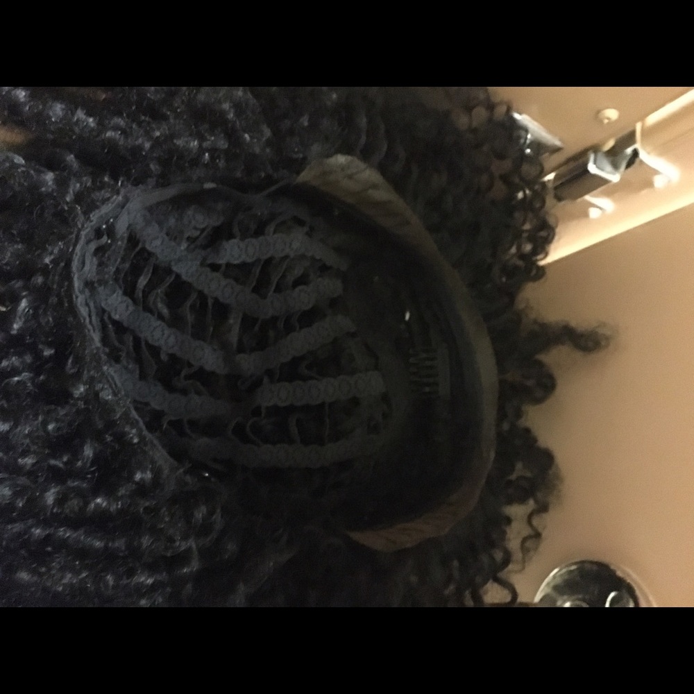 Curly fro wig in jet black
