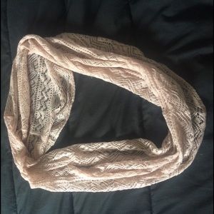 Cozy pink knot infinity scarf