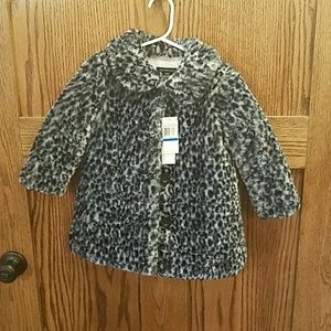 Little Girls 24M/2T size black/white faux fur coat