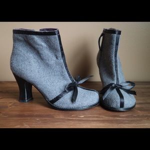 Modcloth Gray Heeled Booties