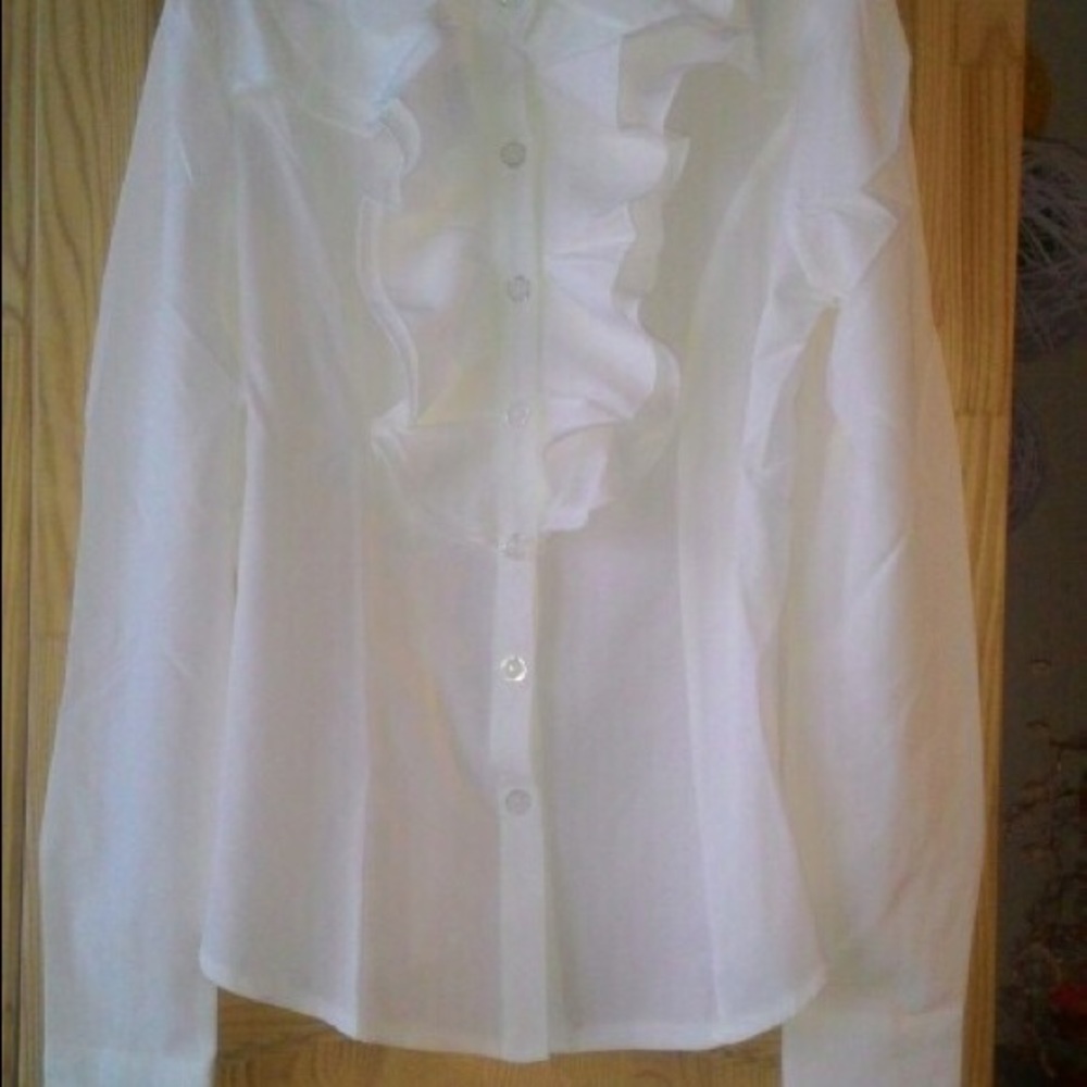 White Ruffled Blouse - Picture 4 of 4