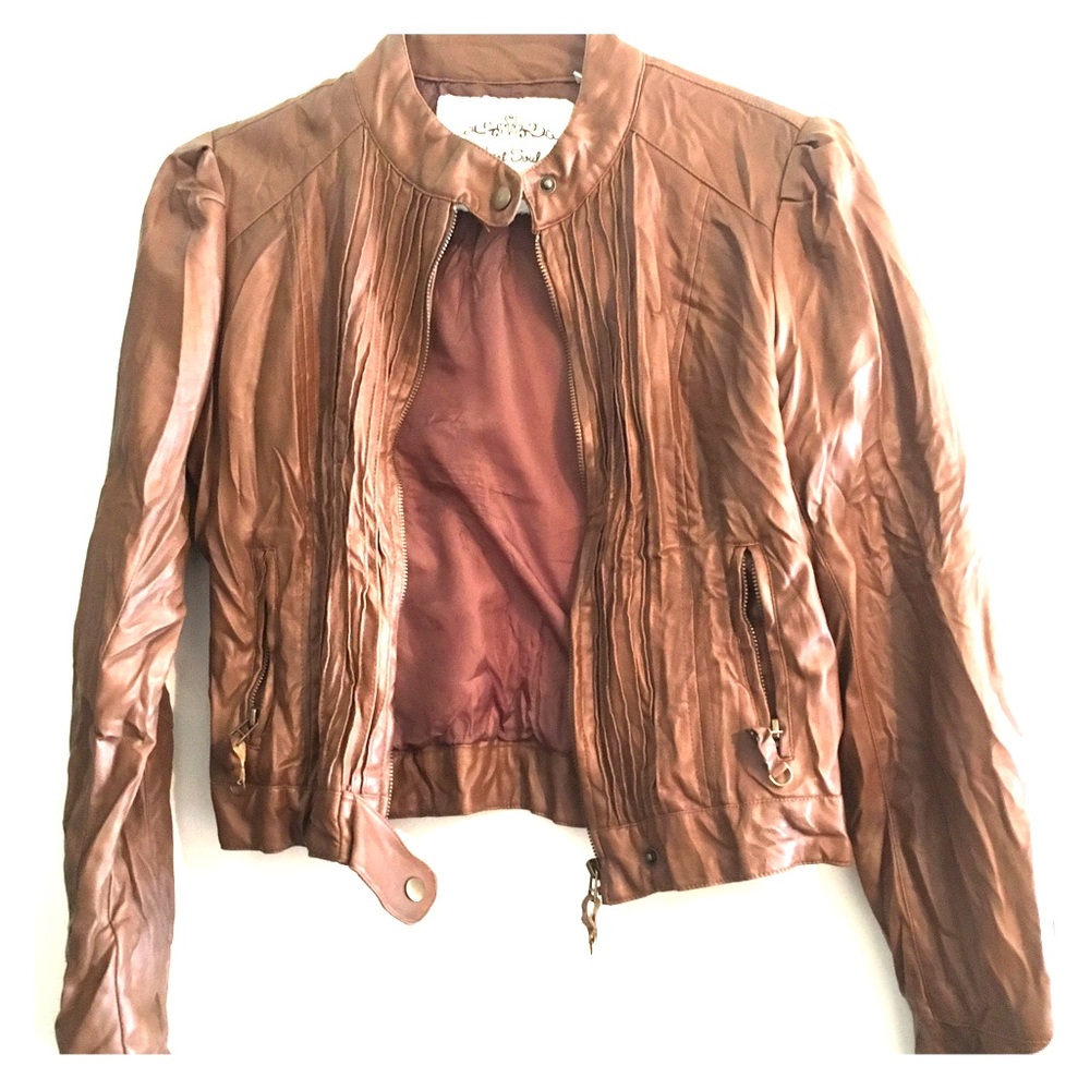 Brown leather jacket