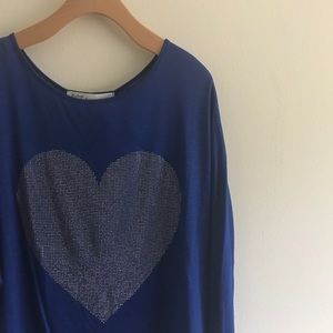 Studded Heart Long Sleeve Tee