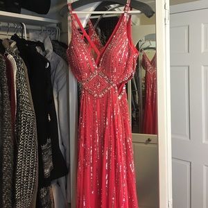 Coral prom dress