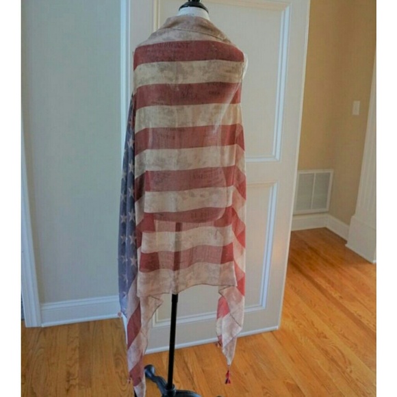 RESTOCKED American flag kimono sheer vest tassels - Picture 4 of 6