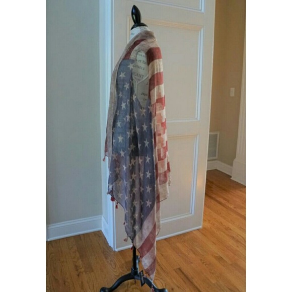 RESTOCKED American flag kimono sheer vest tassels - Picture 6 of 6
