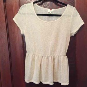 Gold peplum top
