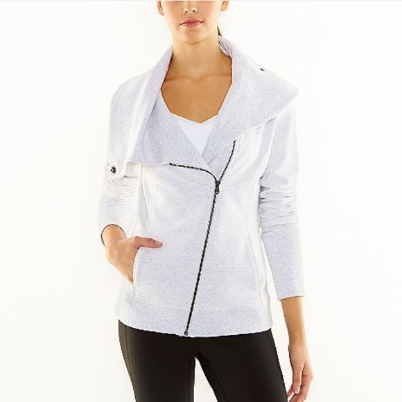 Lucy Jackets & Blazers - Lucy Cream Hatha Flow Asymmetrical Zip Up Jacket