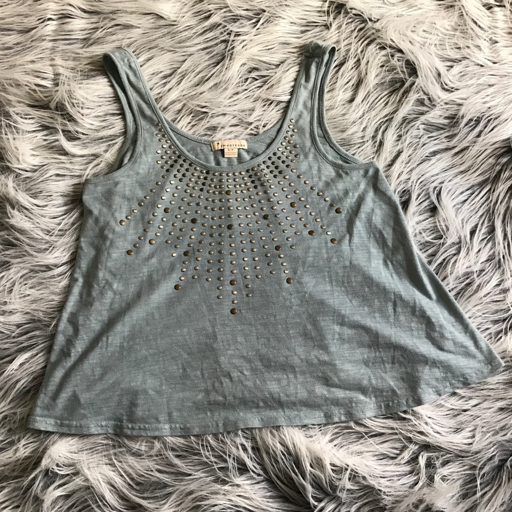 Twenty one embellished cropped tank top