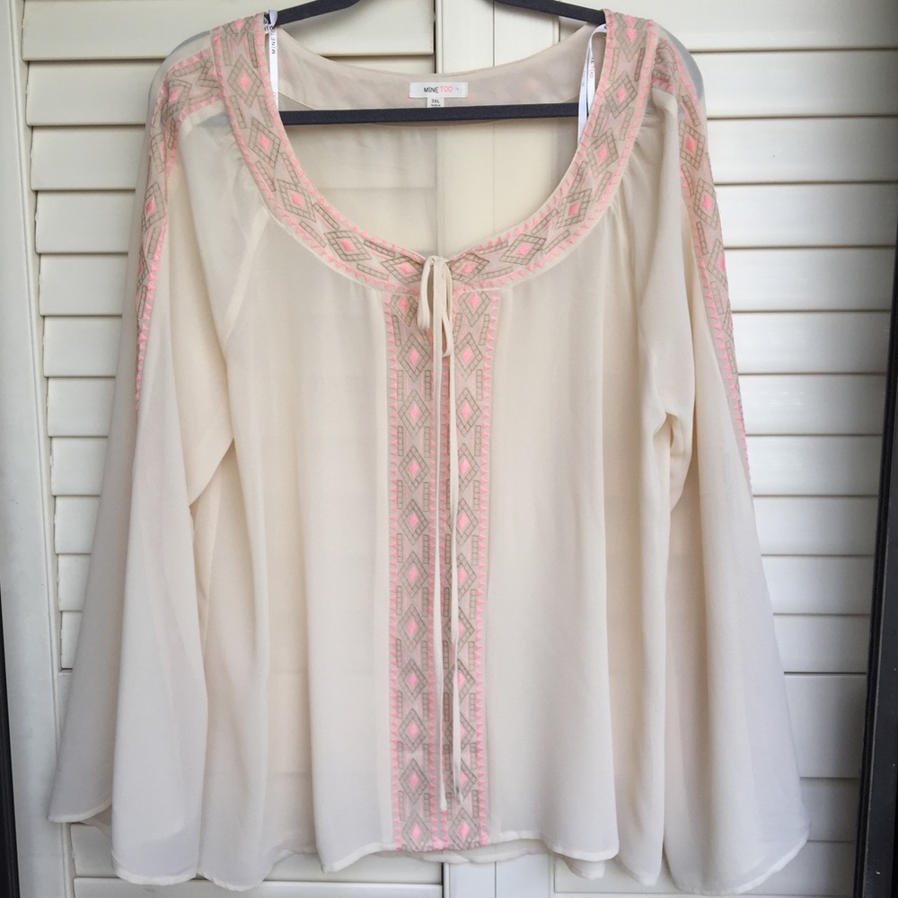 Plus Size Boho Peasant Top