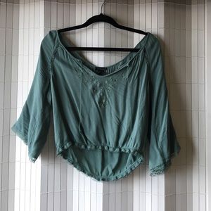 Green FOREVER 21 crop top