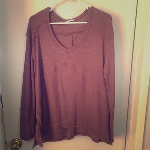 Light weight sweater/ waffle knit -rose