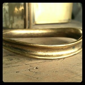 Vintage Brass Oval Bangle Bracelet