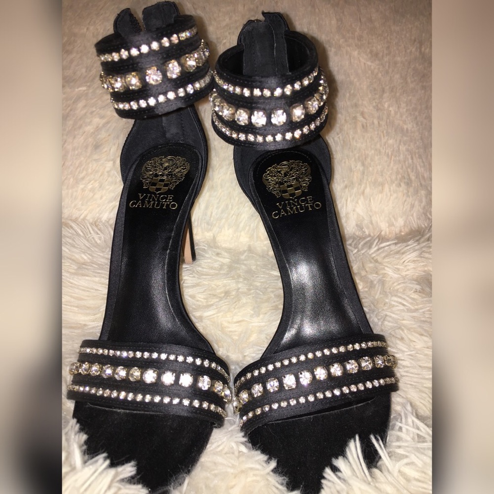 Rhinestone strap heels