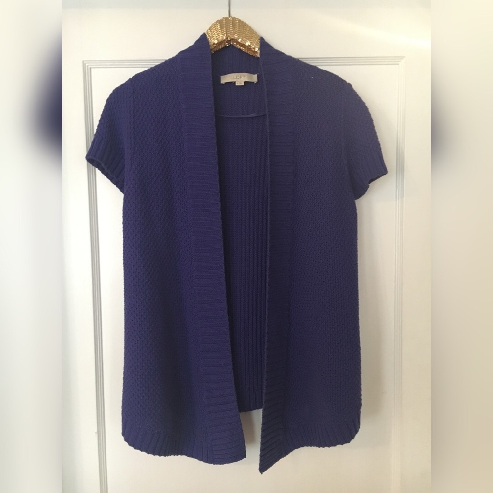 Ann taylor Loft purple short sleeved sweater
