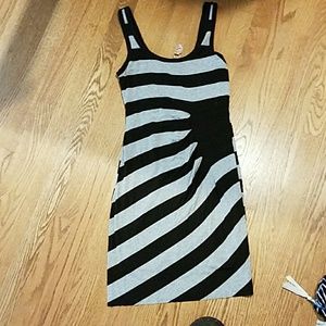 Black and gray tank dress