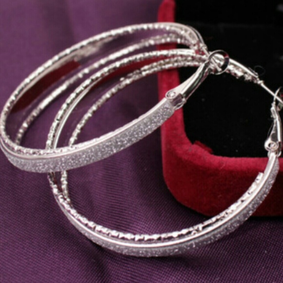 Jewelry - Beautiful Frosted silver earrings