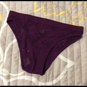 Dark purple floral mesh panties