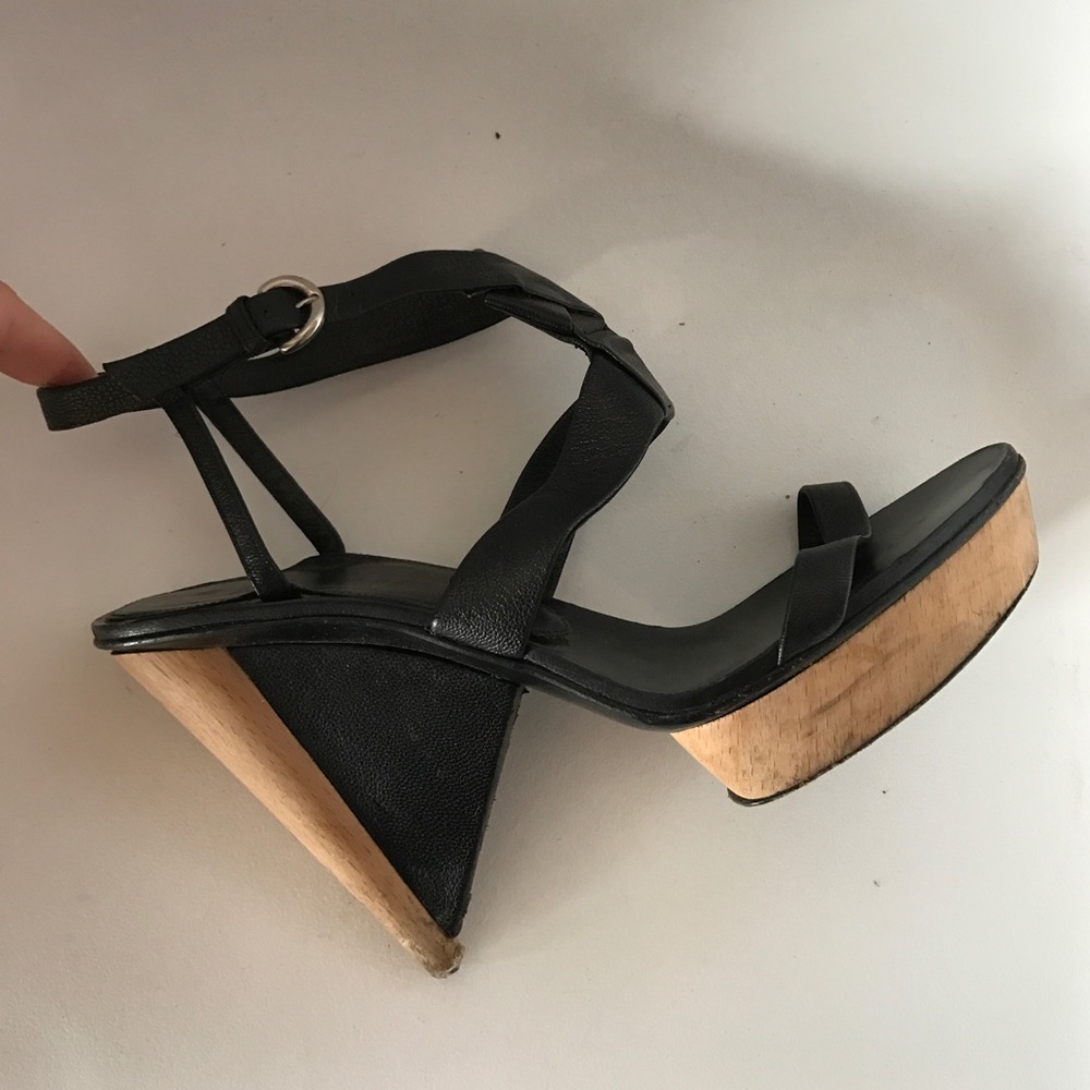Sergio Rossi Wood Strappy Sandals