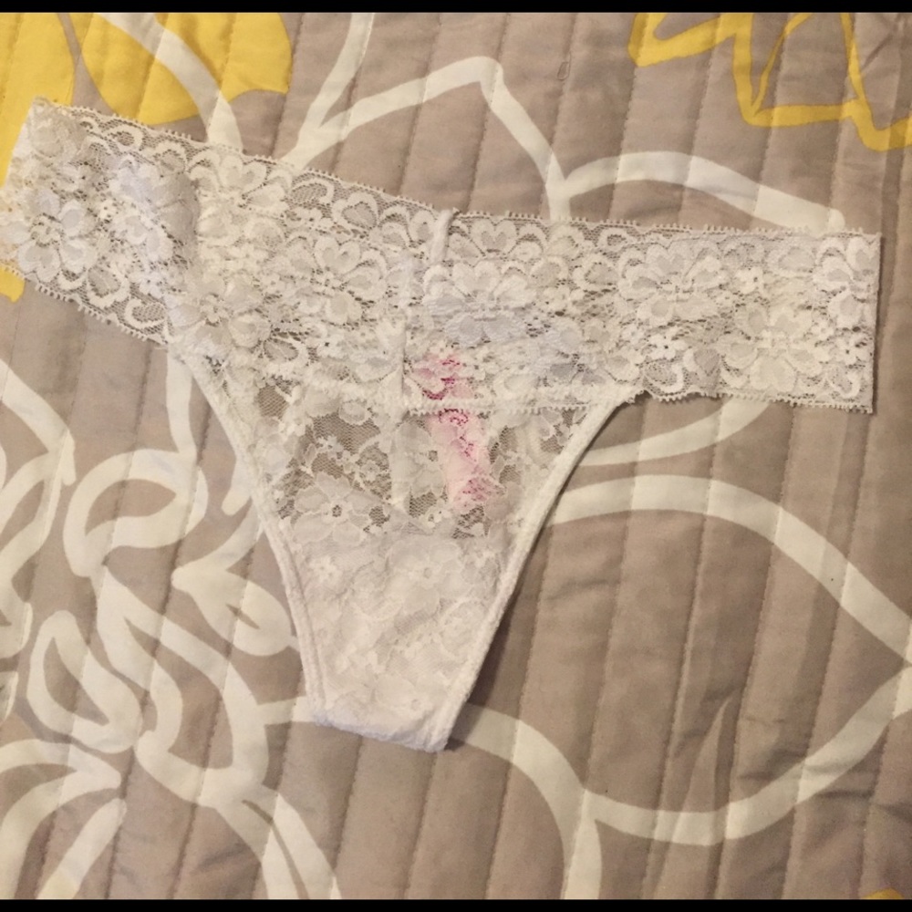 White sexy lace thong