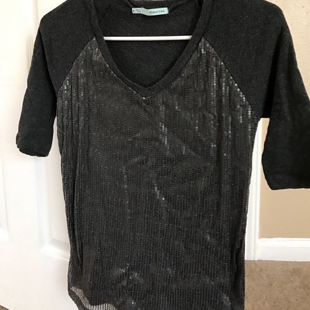 Sequin gray top
