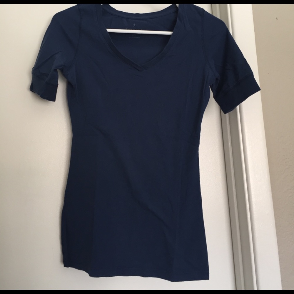 Blue v neck top
