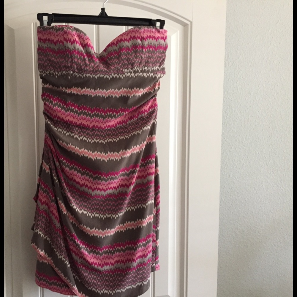 Chevron print multi colored dress