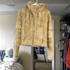 Juicy Couture faux fur hooded bomber -S