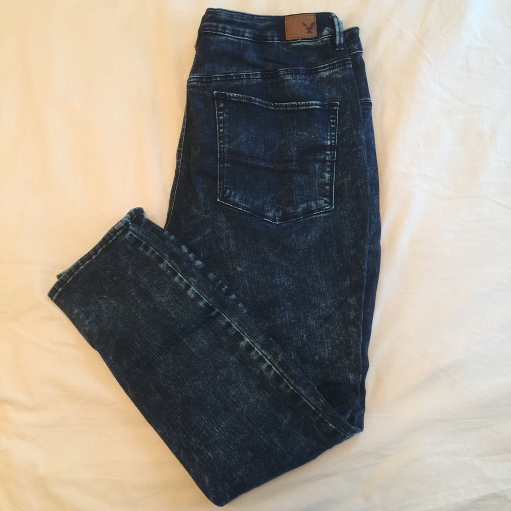 Amercian Eagle sky high Jeggings, acid wash