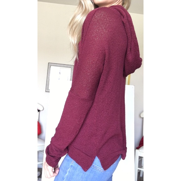 Tilly's Sweaters - Full Tilt (Tilly's) Essentials Maroon Hoodie Top