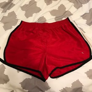 Red sport shorts