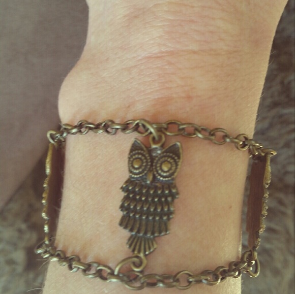 🆕Handmade Antiqued Bronze Owl Bracelet - Picture 2 of 3