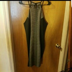 Black and snake skin high neck dress