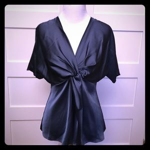 Ann Taylor Short Sleeve Knotted Blouse