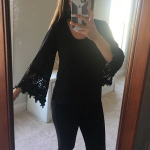Lace sleeves top