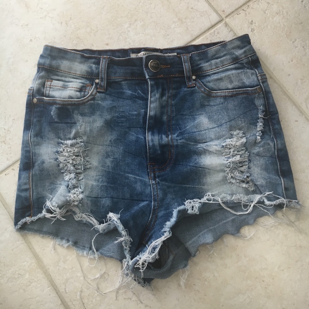 Cheeky high waisted denim shorts