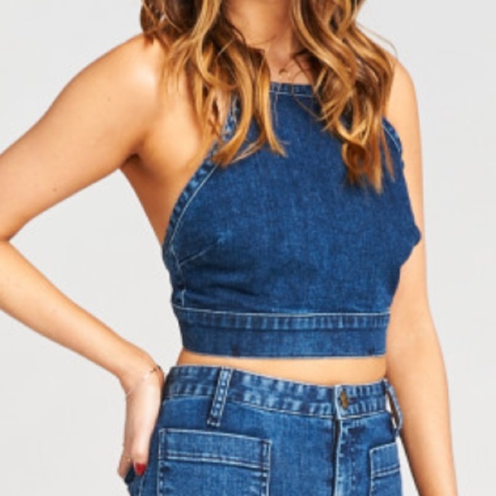 Show me your mumu denim crop top