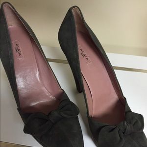 Alaia Green Suede Pumps