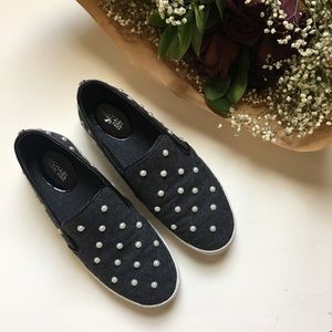 MICHAEL KORS KEATON EMBELLISHED SLIP ON SNEAKER