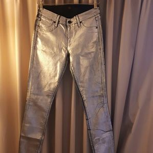 Silver metal jeans