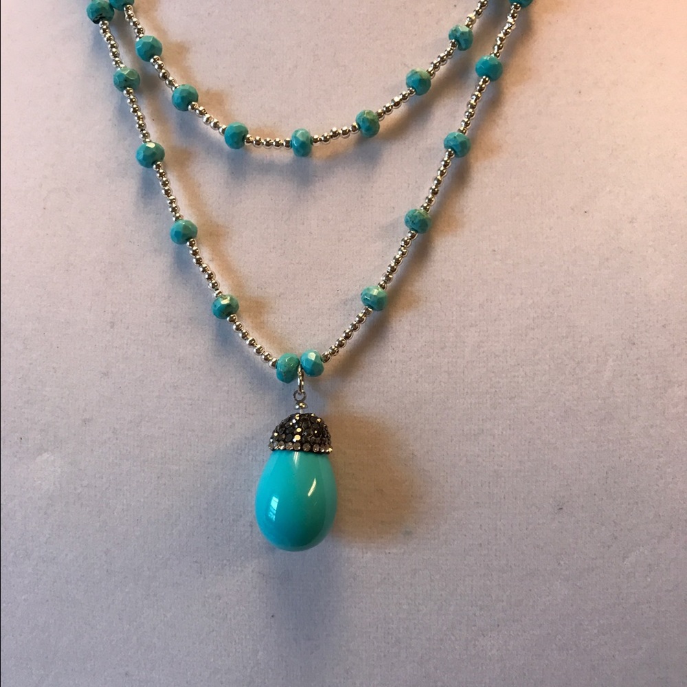 🔆TURQUOISE NECKLACE TWO LAYERS - Picture 3 of 4