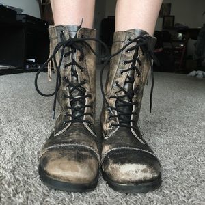 Real Leather Aldo lace-up combat boots